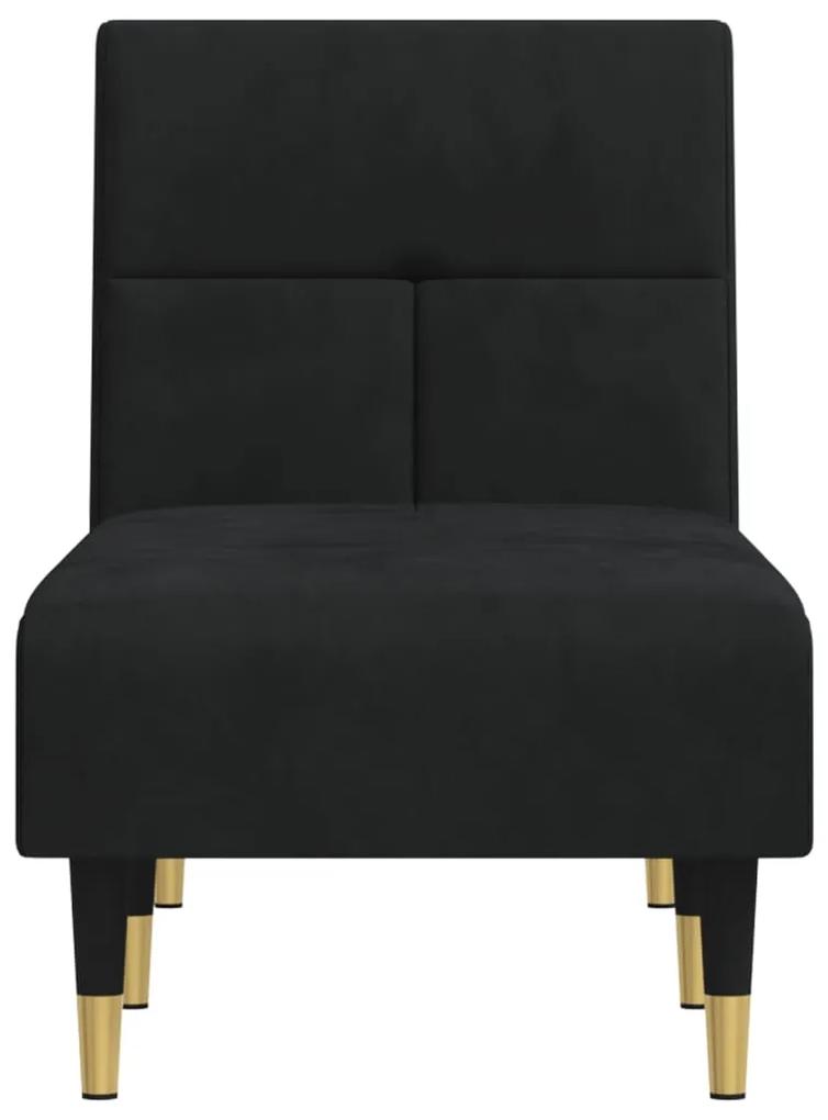 Chaise longue in velluto nero