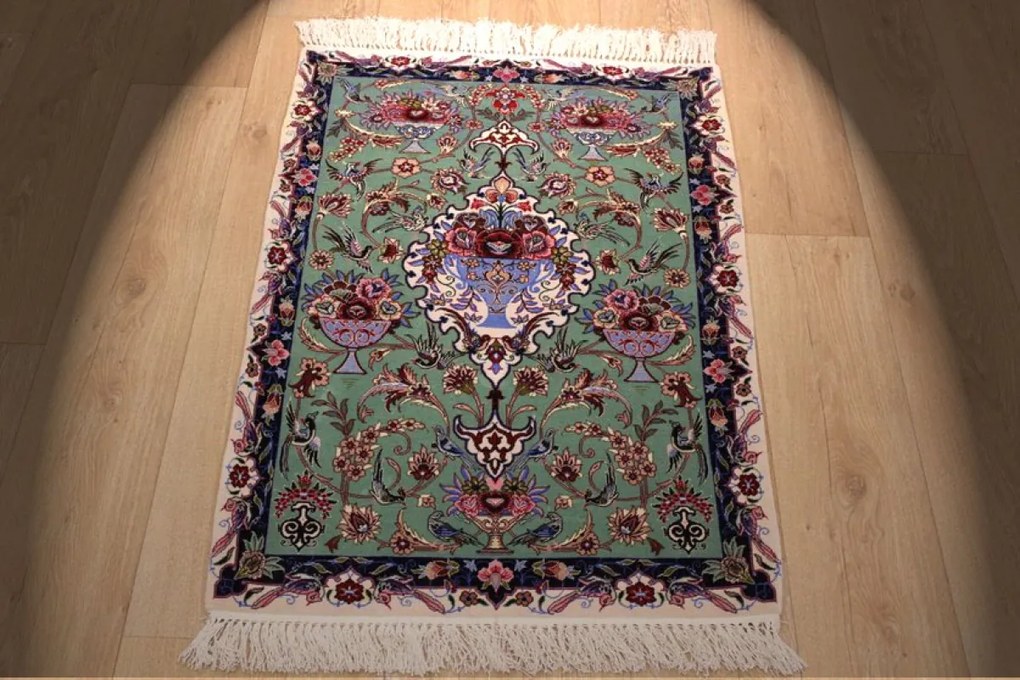Isfahan Tappeto 70 x 110 (Iran) Annodato A Mano