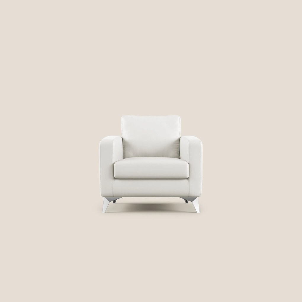 Orione Poltroncina in ecopelle moderna e impermeabile T04 bianco