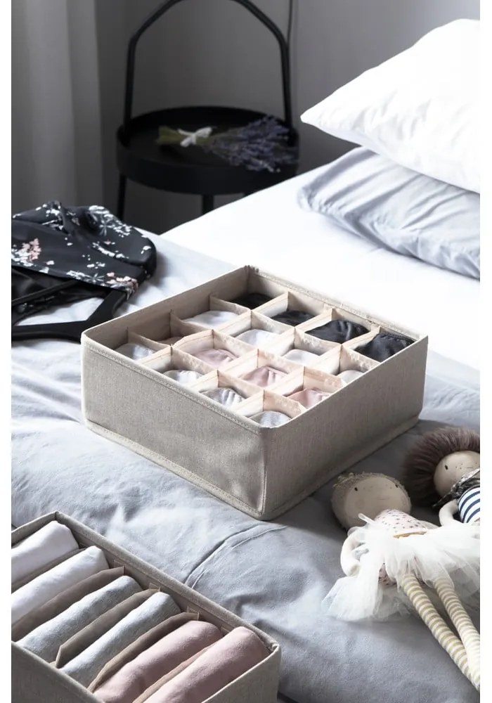 Organizzatore per cassetti beige con 16 scomparti Cassetto - Bigso Box of Sweden