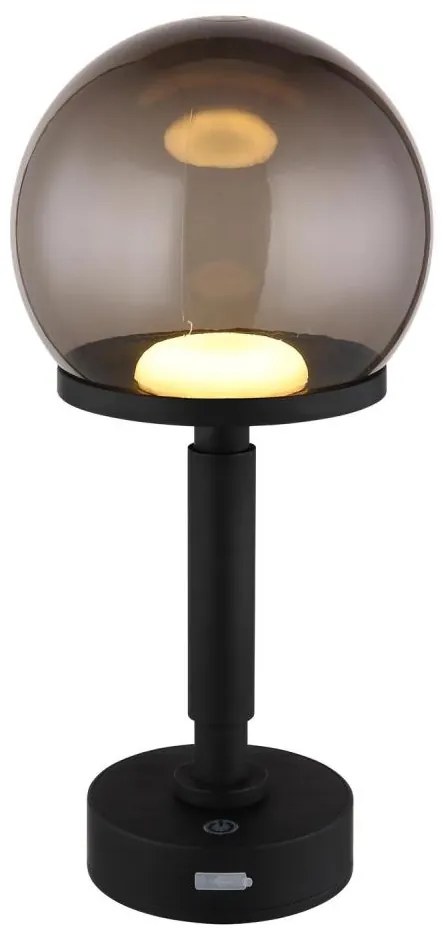 Globo 21034S - LED Lampada da tavolo ricaricabile HAKU LED/2,5W/5V 2700/4000/6500K nero