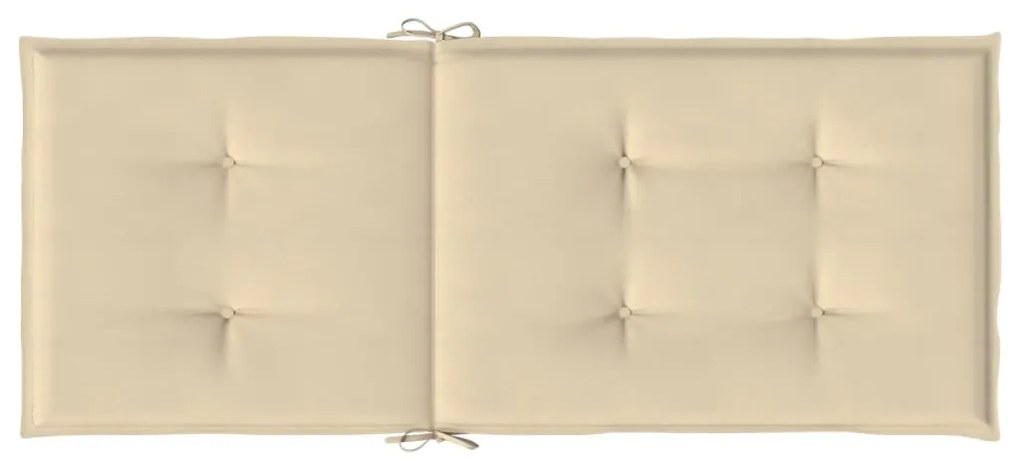 Cuscini per Sedie 4 pz Beige 120x50x3 cm in Tessuto