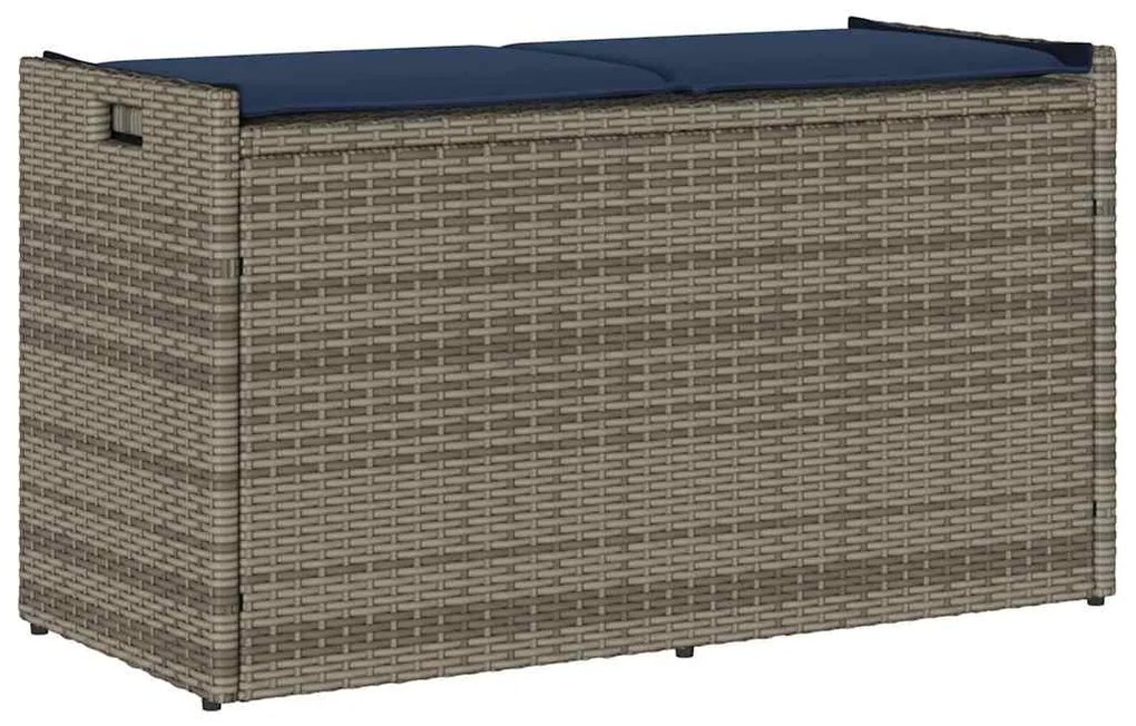 Cassapanca Da Esterno Con Cuscino Grigia 100 Cm İn Polyrattan /