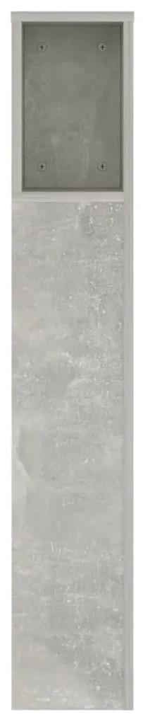 Testiera con scomparti grigio cemento 140x18,5x104,5 cm