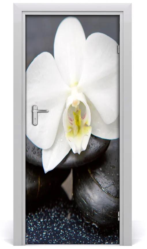 Adesivo per porta Orchidea zen 75x205 cm