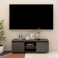 Mobile Porta TV Grigio 110x30x40 cm in Legno Massello di Pino cod mxl 25196