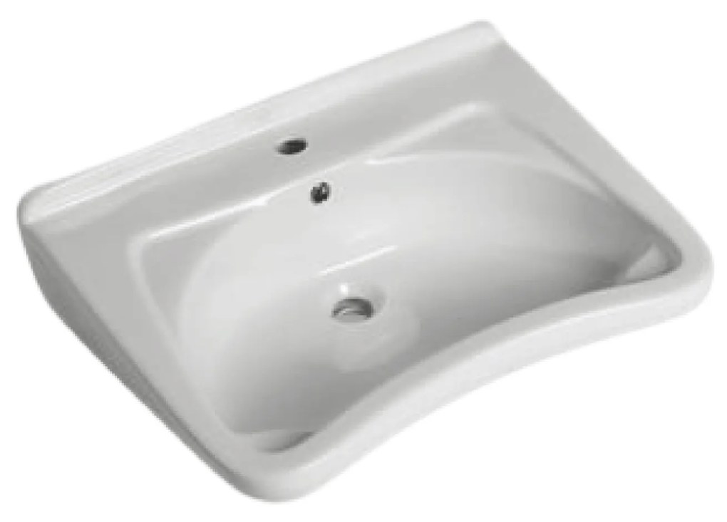 Lavabo Sospeso 65x51,5 Cm Bianco Lucido