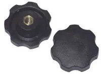 10pz volantino con bussola in ferro filettata in abs nero - ? volantino mm.40, bussola m8 fer400909