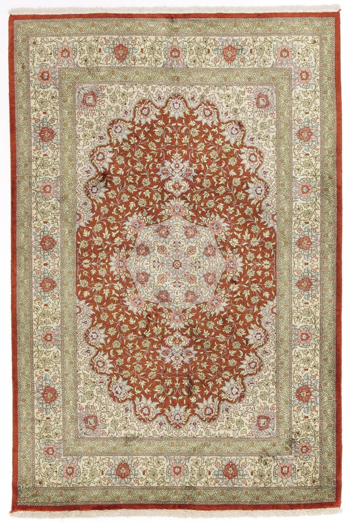 Ghom Tappeto 100x150 (Iran) Annodato A Mano