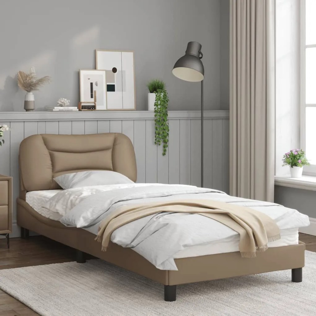 Giroletto con luci led cappuccino 90x190 cm in similpelle