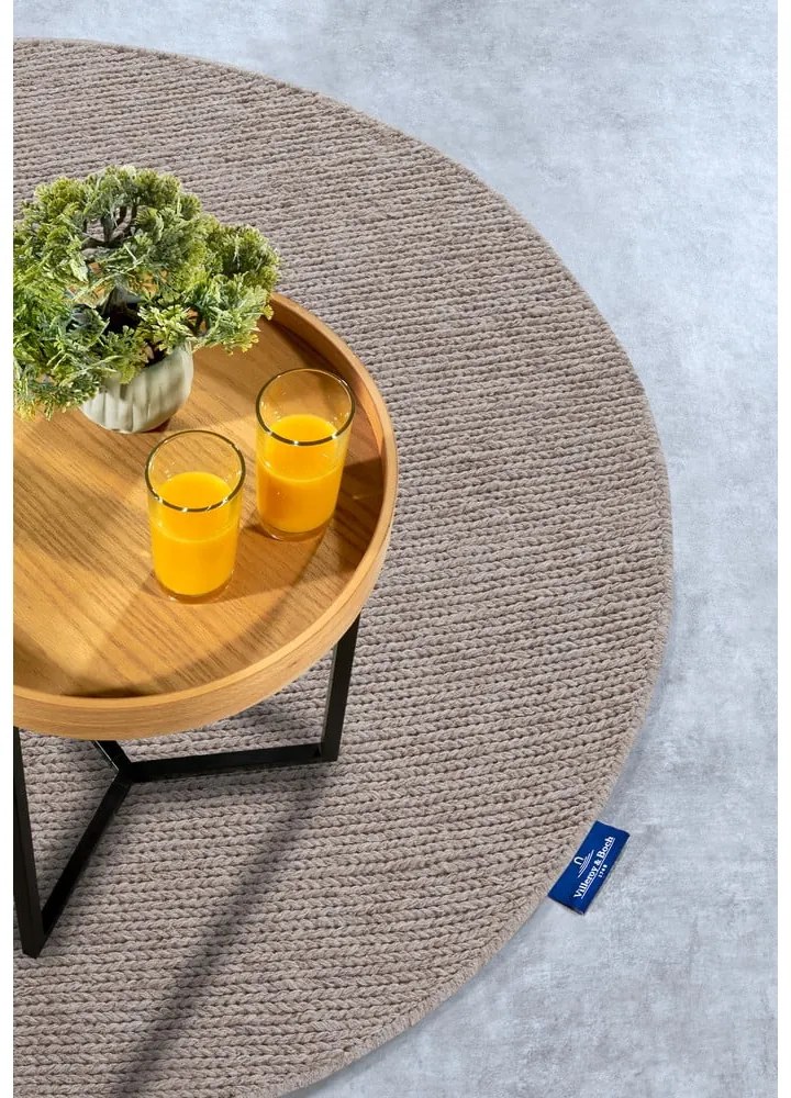 Tappeto rotondo marrone chiaro in lana tessuto a mano ø 200 cm Francois - Villeroy&Boch