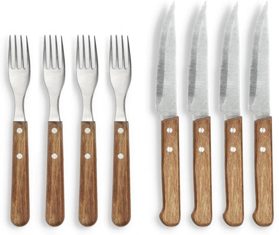 Set di coltelli da carne argentati/di colore naturale in acciaio inox 8 pz – Holm