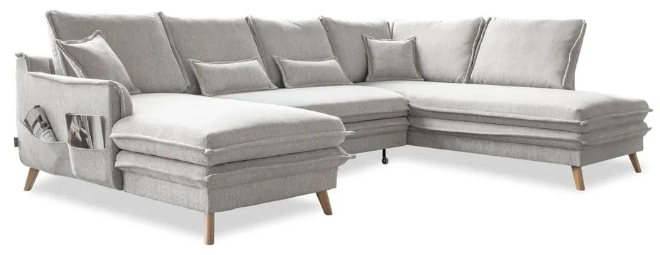 Divano letto angolare beige (angolo destro/"U") Charming Charlie - Miuform