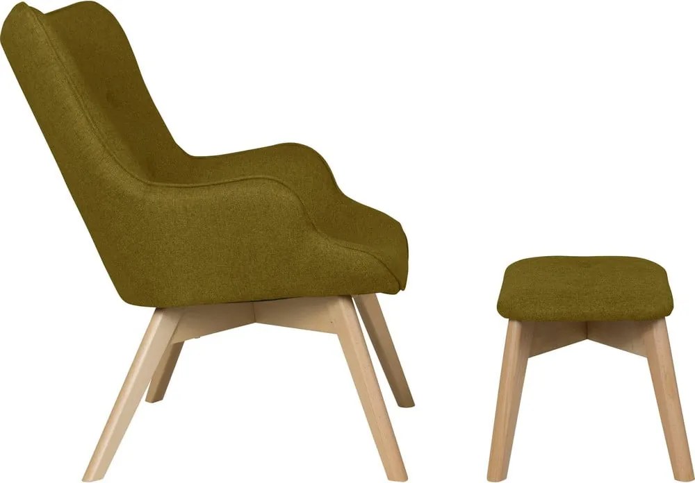Poltrona con poggiapiedi verde Niko – Ropez