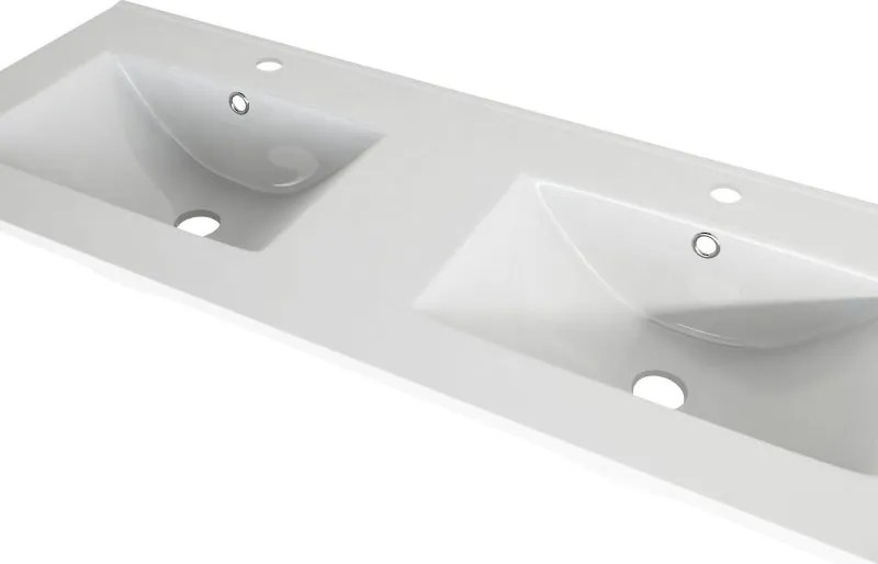 Lavabo a incasso rettangolare H 1.8 cm in ceramica bianco