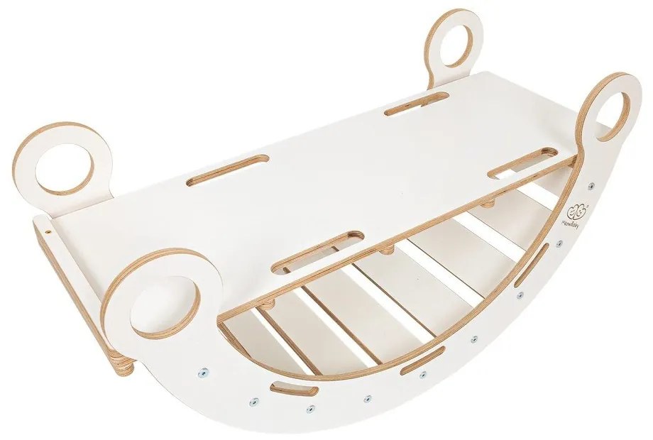 Arco a dondolo montessori bianco in pino massiccio 39x75x38 cm Montessori – Meowbaby