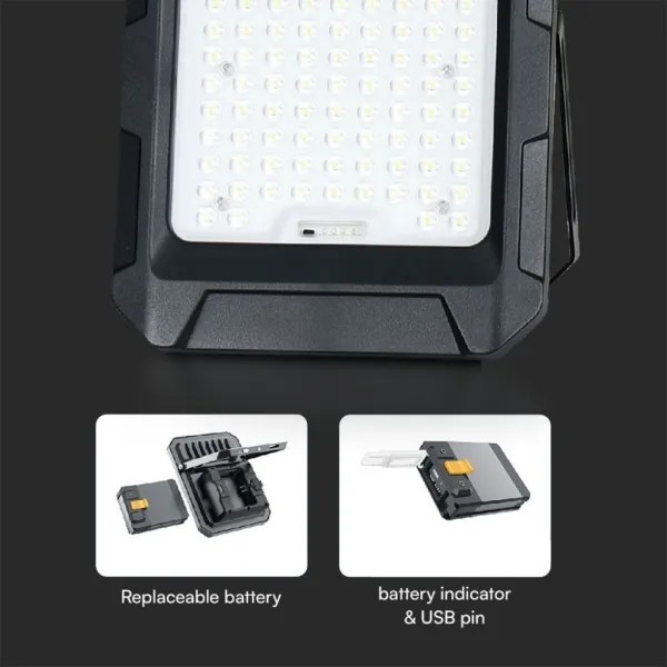 Faro solare a LED/15W/3,7V IP65 4000K nero + telecomando