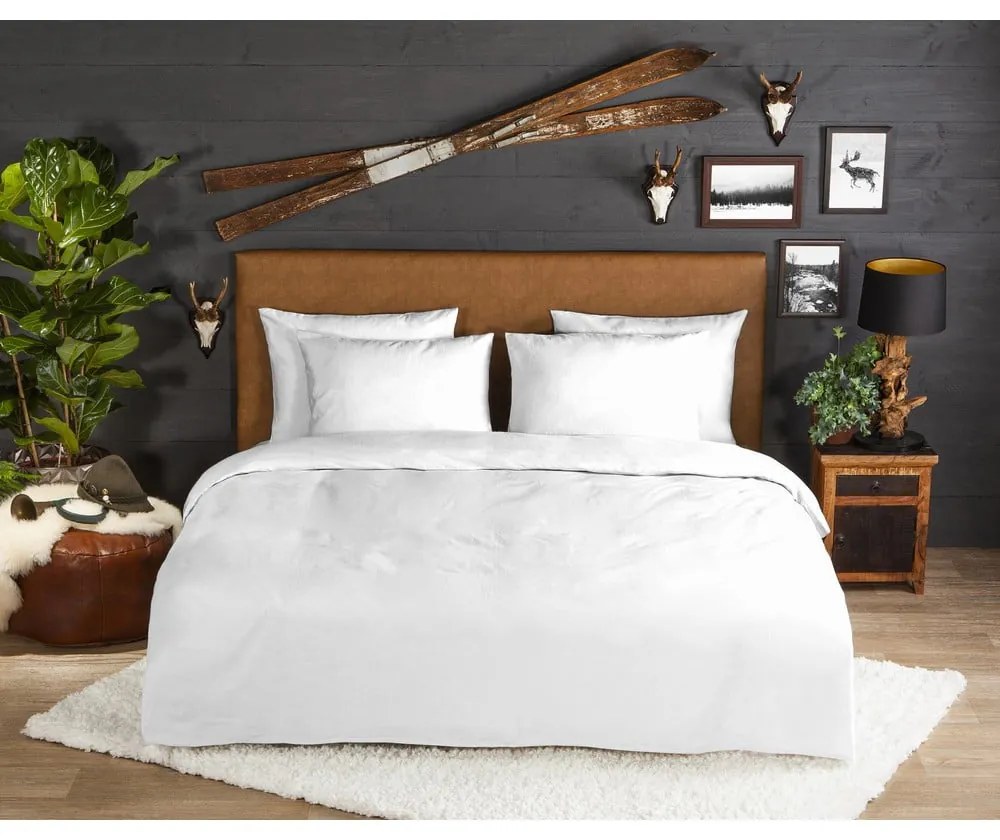 Biancheria da letto bianca in flanella per letto matrimoniale/per letto prolungato 240x220 cm – Good Morning