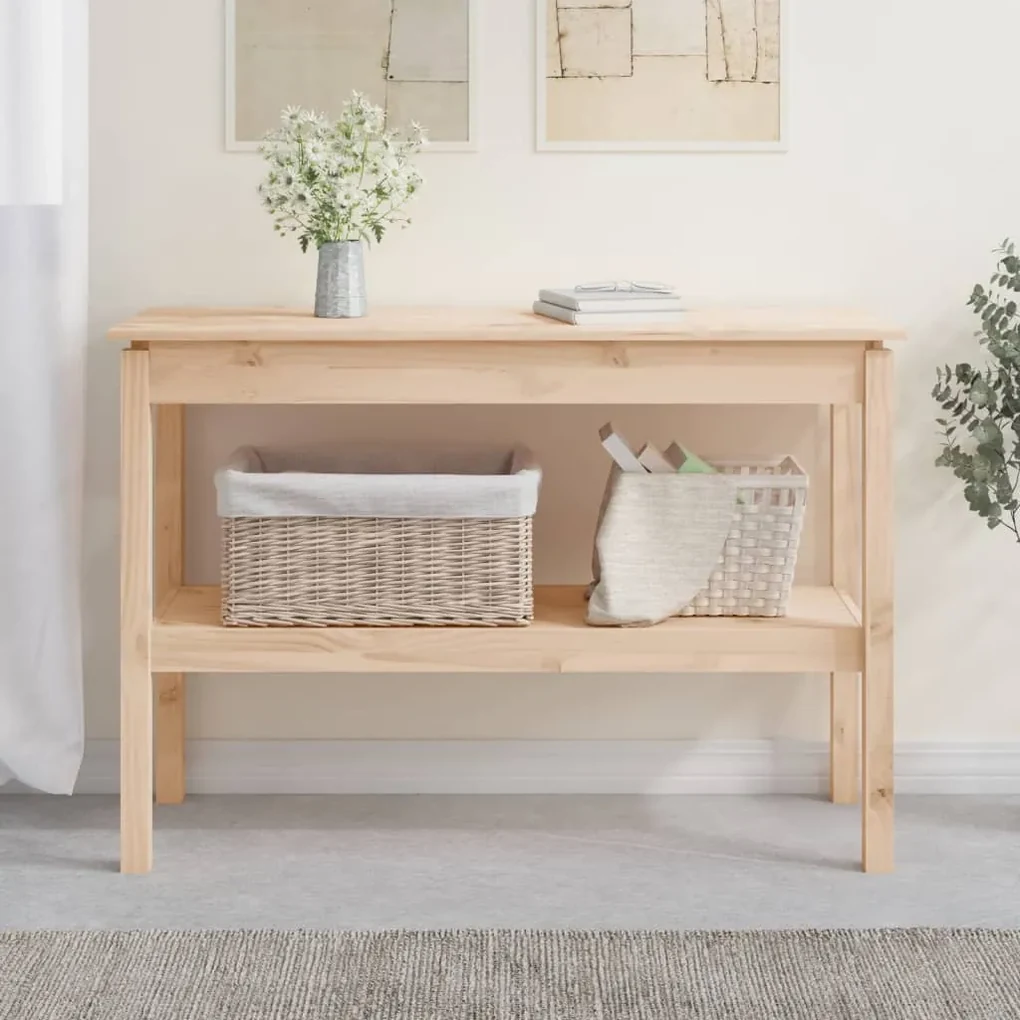 Tavolo consolle 110x40x75 cm in legno massello di pino