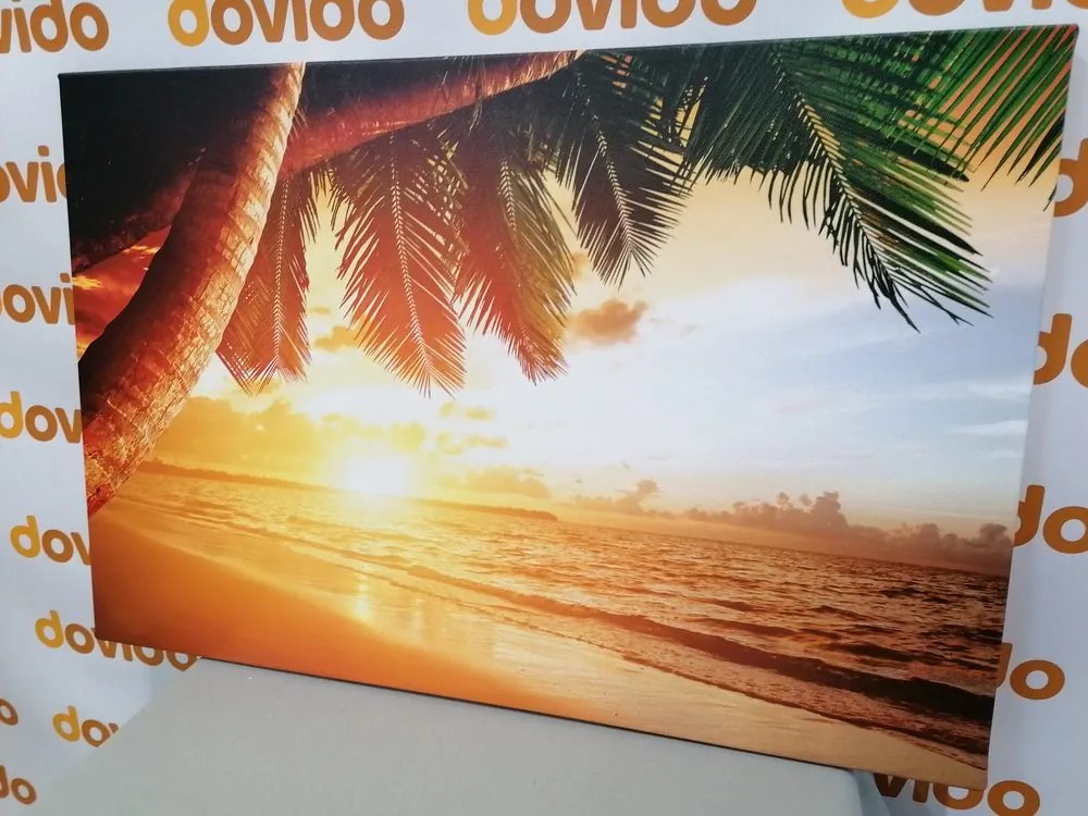 Quadro su tela – Alba sulla spiaggia caraibica
