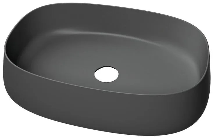 Lavabo da appoggio Paddle rettangolare in ceramica L 60 x H 40 x P 40 cm nero