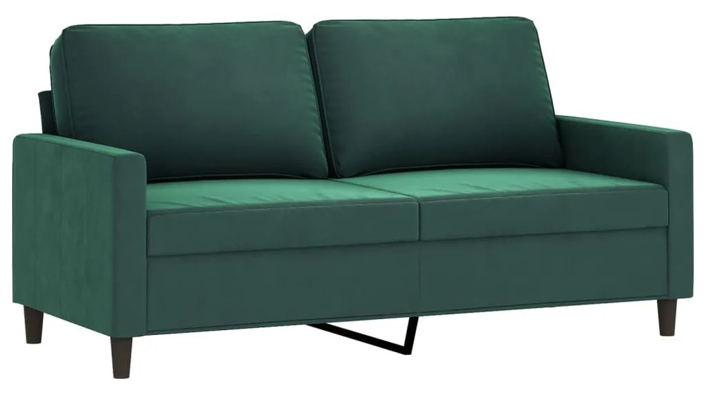 Set di divani 2 pz con cuscini verde scuro in velluto