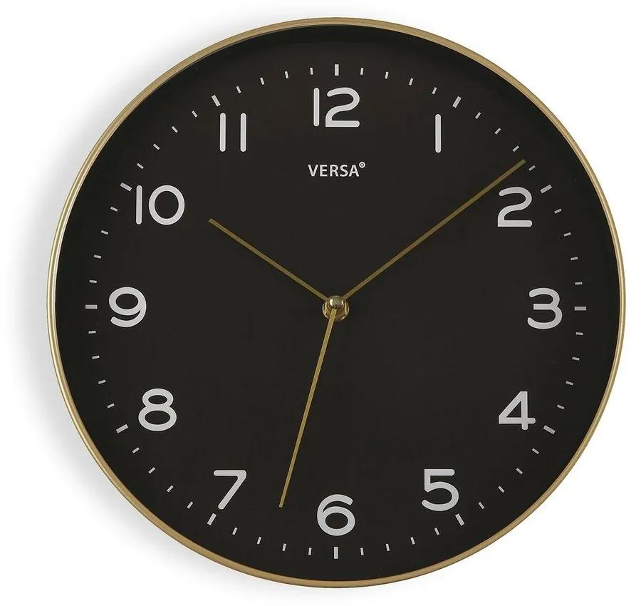 Orologio da Parete Versa Nero Dorato PU (30,5 x 4,3 x 30,5 cm)