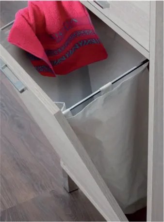 Colonna da bagno portabiancheria 180 cm a 2 ante in legno Rovere Chiaro WORLD