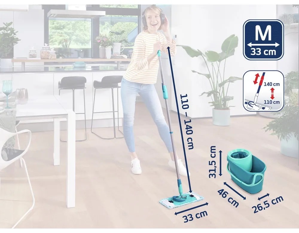 Mop con secchio e coperchio di ricambio Clean Twist M Ergo - LEIFHEIT