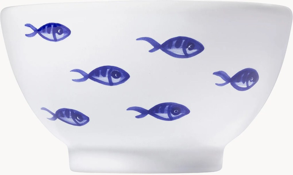 Ciotola per cereali fatta a mano Blauer Fischschwarm