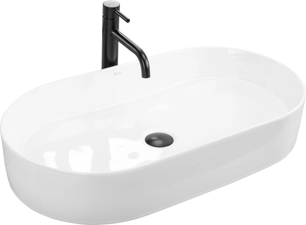 Lavabo da appoggio in ceramica Rea Nadia 70