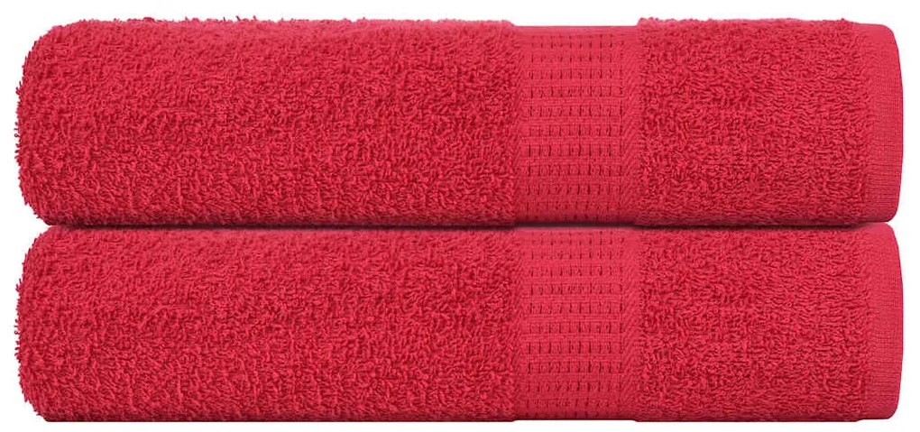 Asciugamani Da Bagno 2 Pz Rossi 100x150 Cm 360 G/m² 100% Cotone /