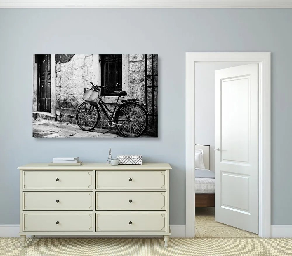 Quadro su tela – Bicicletta retrò in bianco e nero