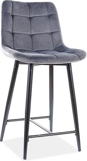 Sgabello da bar Chic H-2 in grigio - H92 cm