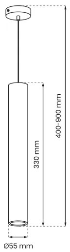 Lampadario a sospensione con filo HUDSON 1xGU10/8W/230V nero