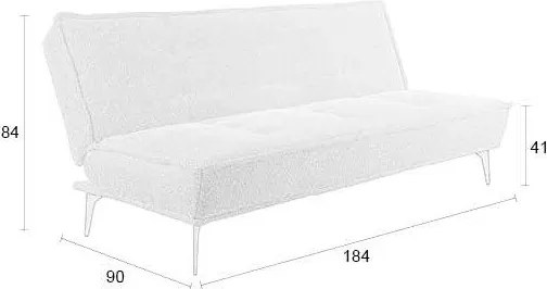Divano beige allungabile con rivestimento in bouclé 184 cm Cielke – White Label