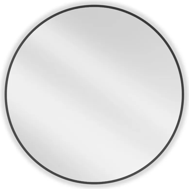 Mexen Loft specchio bagno rotondo 80 cm, cornice nera - 9850-080-080-000-70