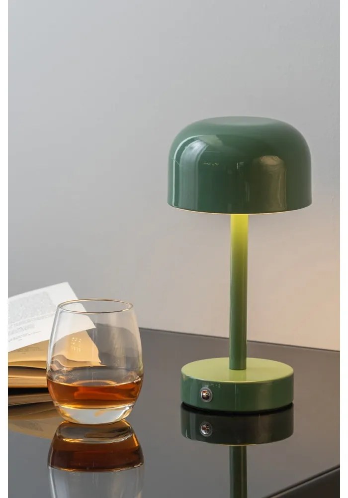 Lampada da tavolo a LED verde con paralume in metallo (altezza 24,5 cm) James - Leitmotiv