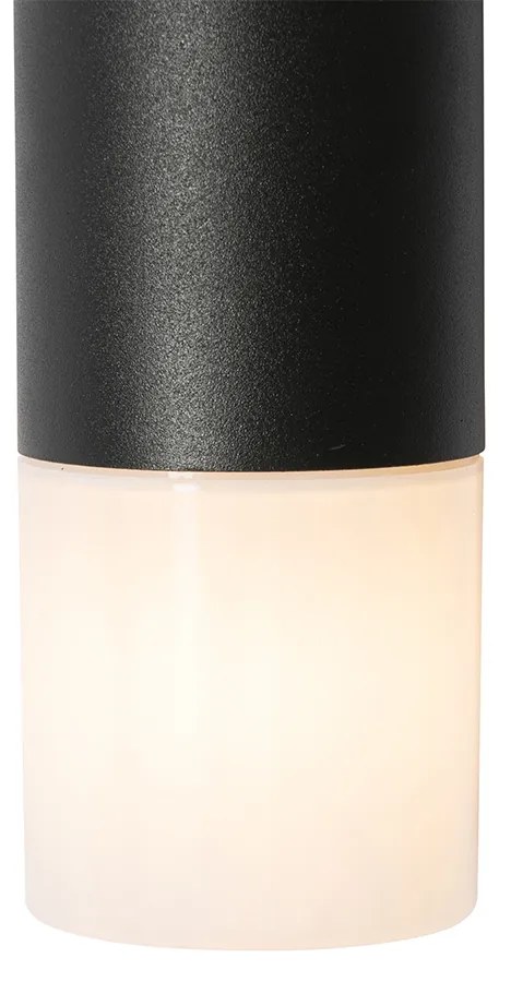 Lampada da parete per esterni nera con diffusore opale 2 luci IP44 - Odense