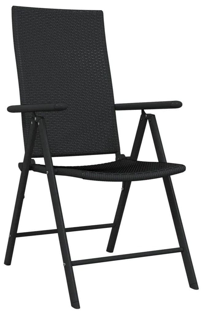 Set mobili da pranzo per giardino 7 pz nero