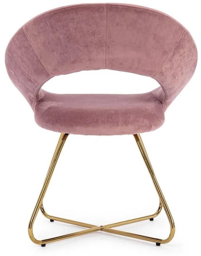 Set di 2 poltroncine VANITY ORO velluto rosa