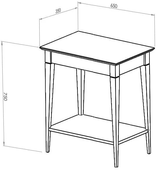 Consolle bianca, larghezza 65 cm Mimo - Ragaba
