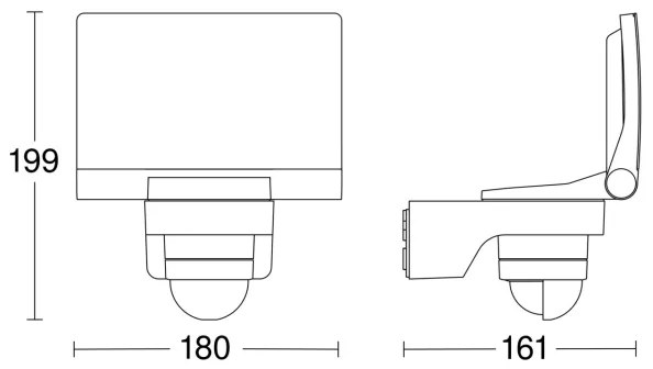 STEINEL 82086 - Riflettore LED con sensore XLED PROTECT LED/13,6W/230V IP44 nero