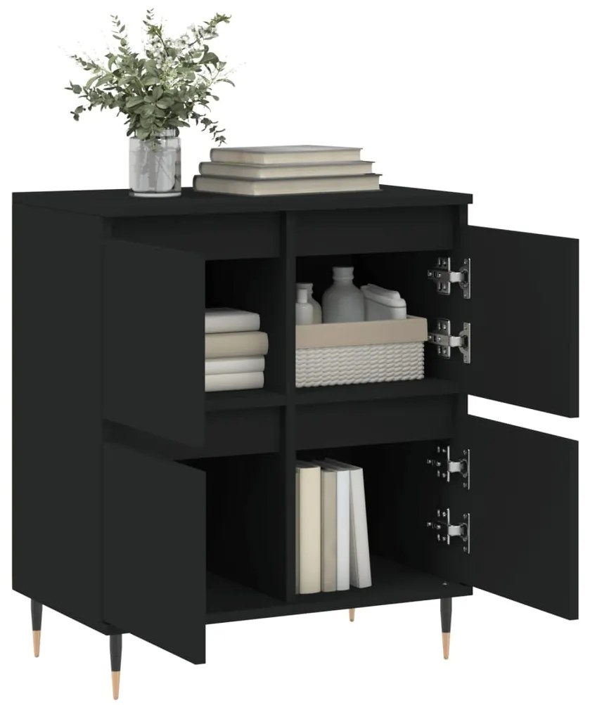 Credenza Nero 60x35x70 cm in Legno Multistrato