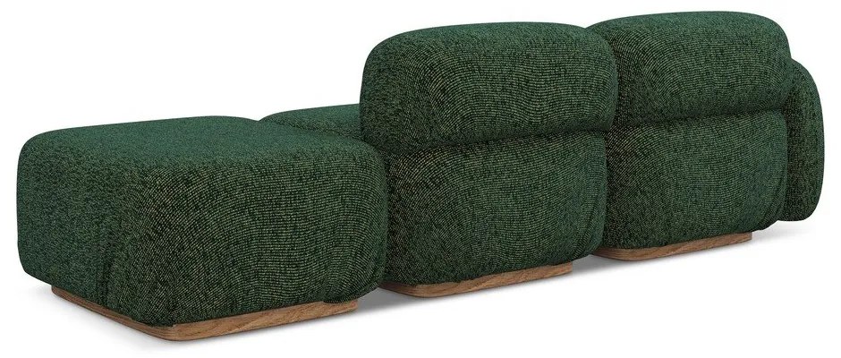 Chaise lounge componibile verde scuro (con penisola a sinistra) Ailani – Makamii