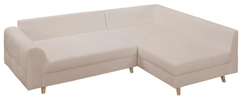 Divano angolare beige in tessuto bouclé (angolo destro) Ariella - Ropez