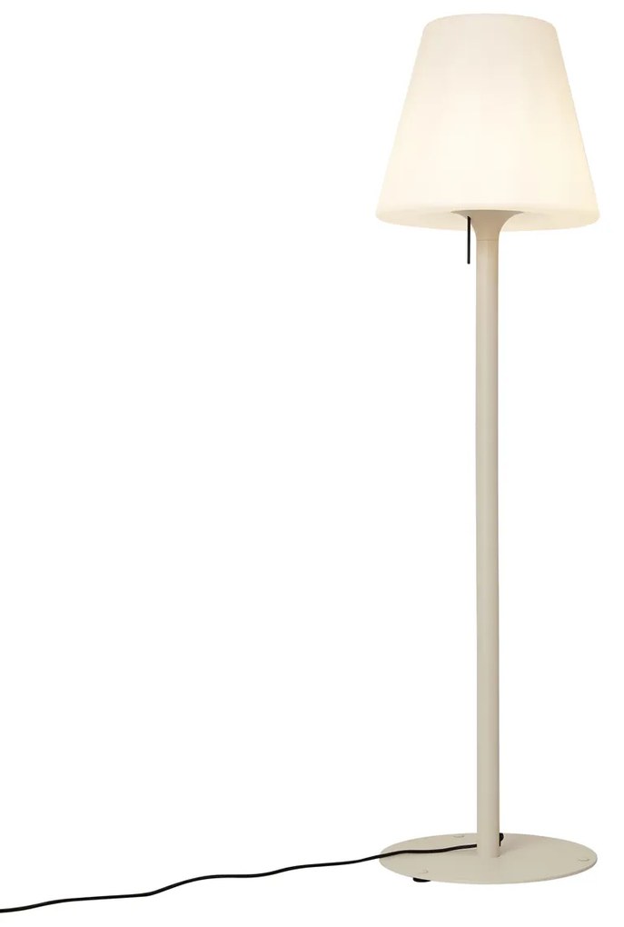 Lampada da terra moderna da esterno beige con paralume bianco IP44 - Big Virginia