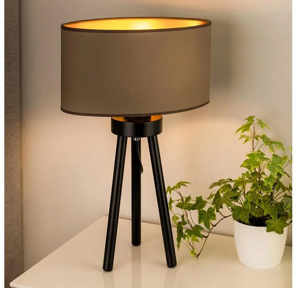 Duolla - Lampada da tavolo OVAL VEGAN 1xE27/15W/230V diametro 30 cm beige