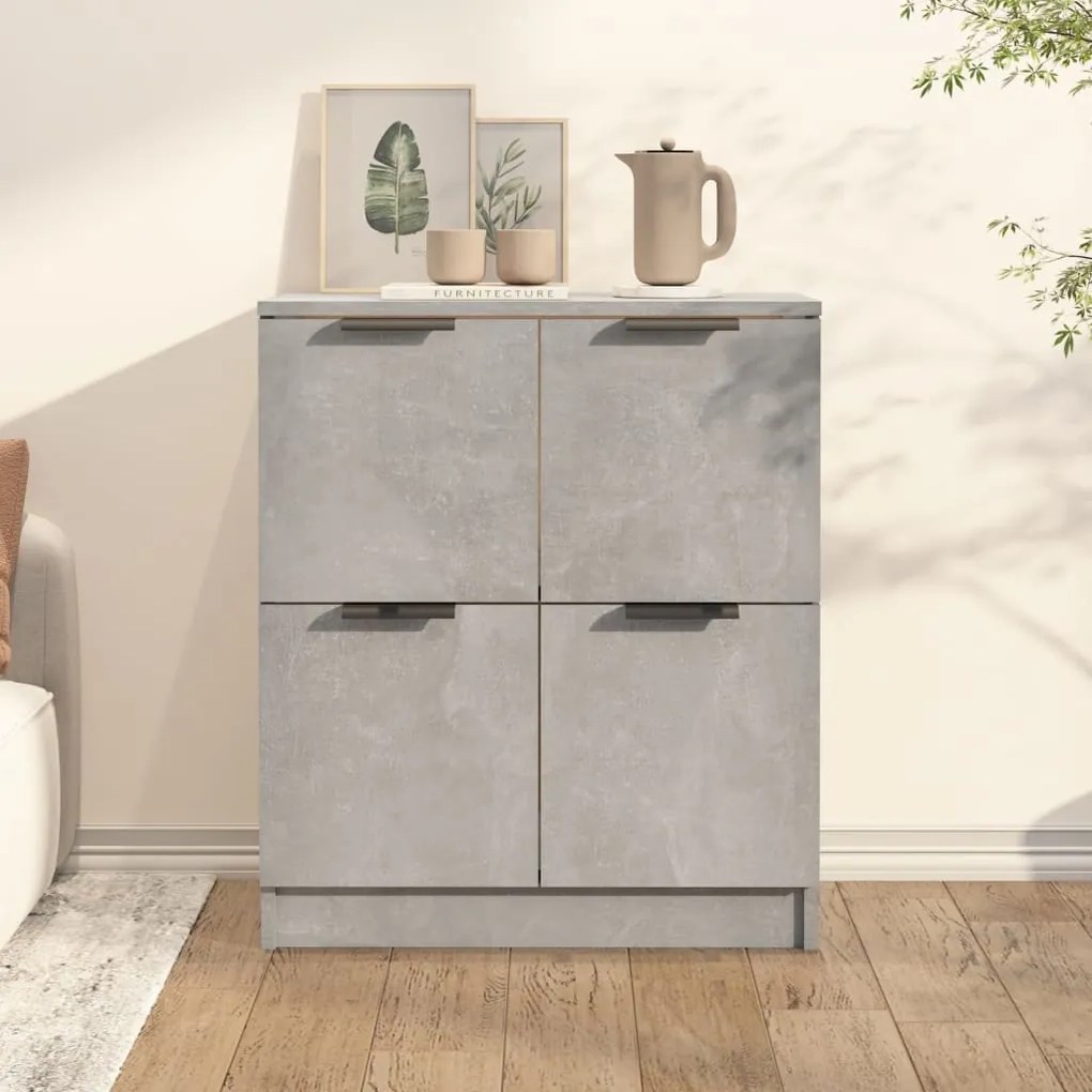 Credenza grigio cemento 60x30x70 cm in legno multistrato