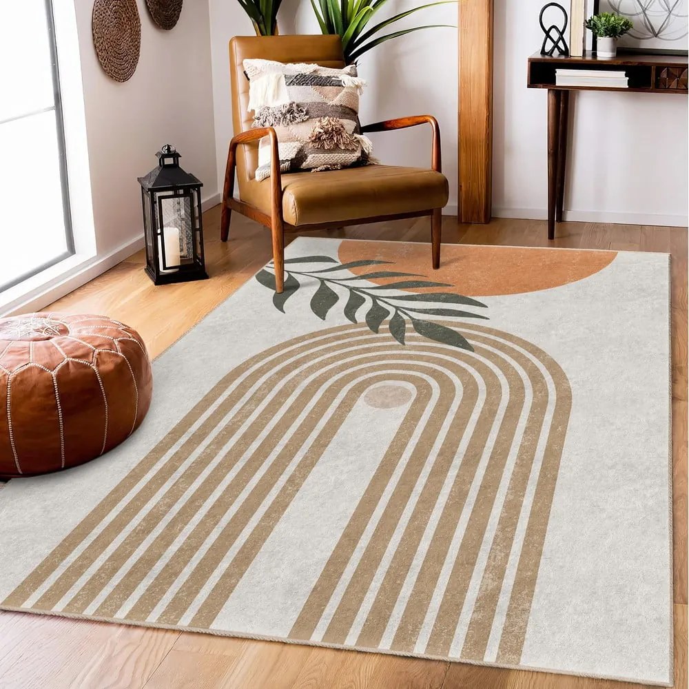 Passatoia color crema lavabile 80x200 cm Dot Arch – Mila Home